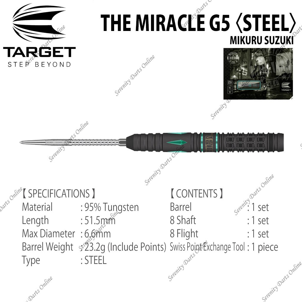 THE MIRACLE G5 - MIKURU SUZUKI 〈STEEL〉 – Serenity Darts Online