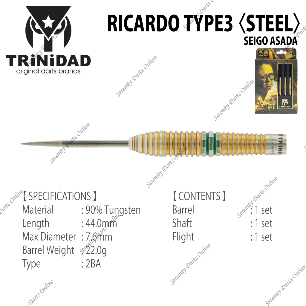 RICARDO TYPE3 - SEIGO ASADA 〈STEEL〉 – Serenity Darts Online