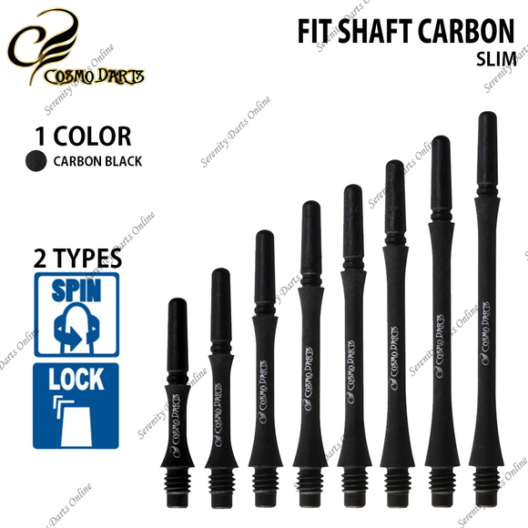 Cosmo Carbon Pearl Black - Slim Spinning - Size 1 (13mm) 1 Set (4 Shaf –  9Dartfinish